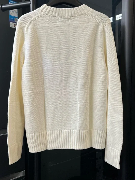 Polo by Ralph Lauren Cream Crewneck Sweater with Pink Teddy Bear - Picture 4 of 8